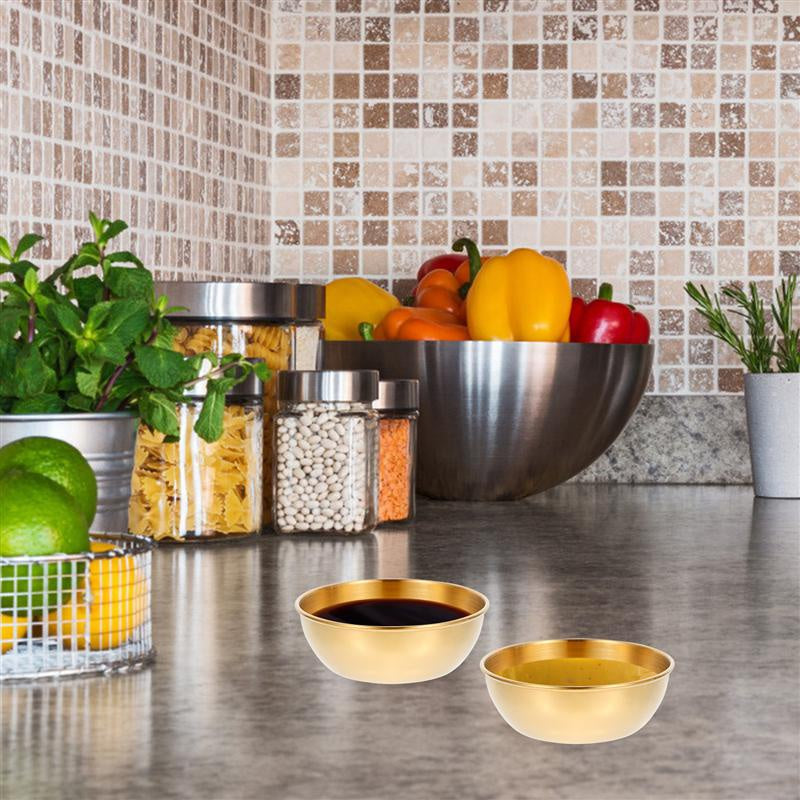 4pcs Stainless Steel Sauce Dishes and Spice Plates