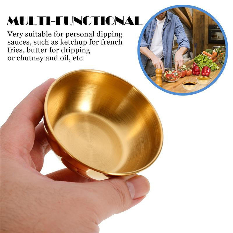 4pcs Stainless Steel Sauce Dishes and Spice Plates