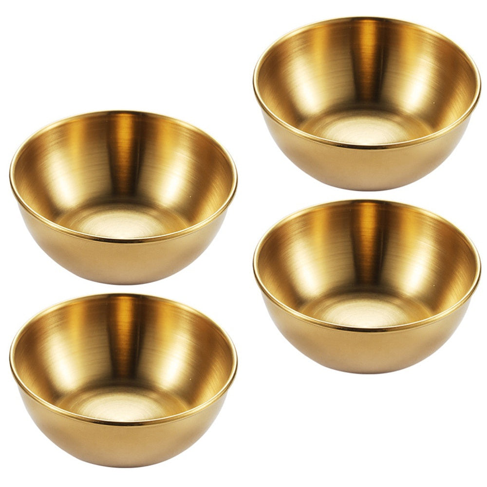 4pcs Stainless Steel Sauce Dishes and Spice Plates