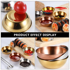 4pcs Stainless Steel Sauce Dishes and Spice Plates