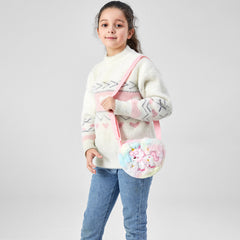 Plush Unicorn Embroidery Tie Dye Messenger Bag Shoulder Bag