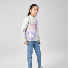 Plush Unicorn Embroidery Tie Dye Messenger Bag Shoulder Bag