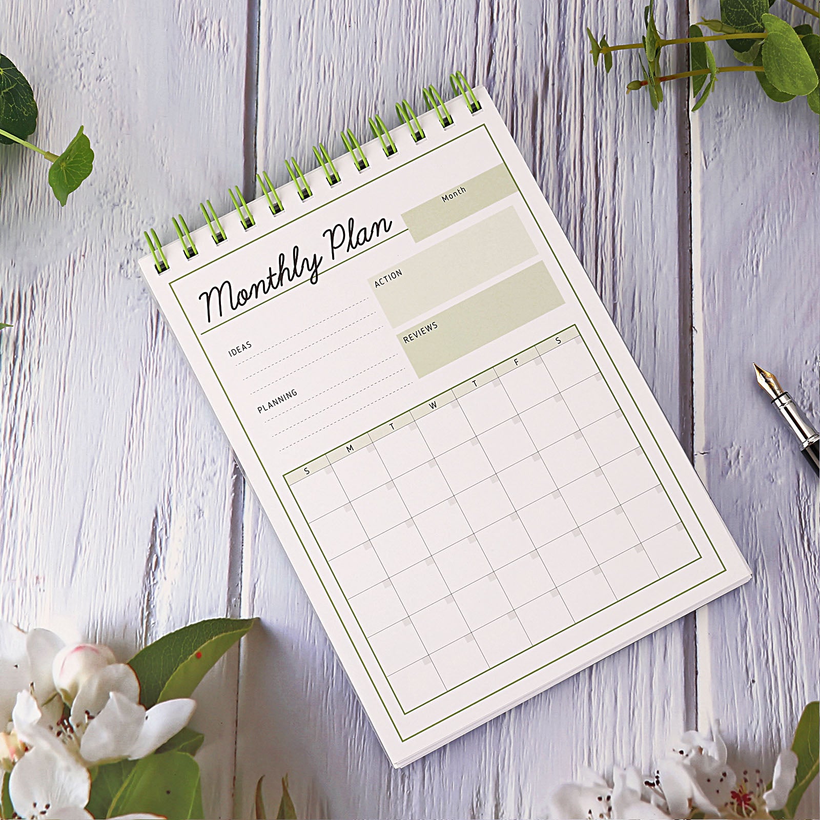 A5 Undated Planner w Monthly Weekly & Daily Planners To Do List