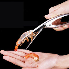 2pcs Stainless Steel Shrimp Peeling Deveining Seafood Prawn Curved Peeler