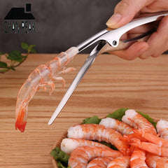 2pcs Stainless Steel Shrimp Peeling Deveining Seafood Prawn Curved Peeler