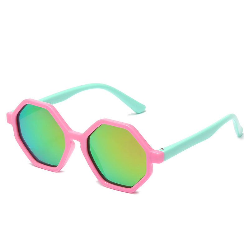 Kids Hexagon Frame Polarized Sunglasses UV Protection