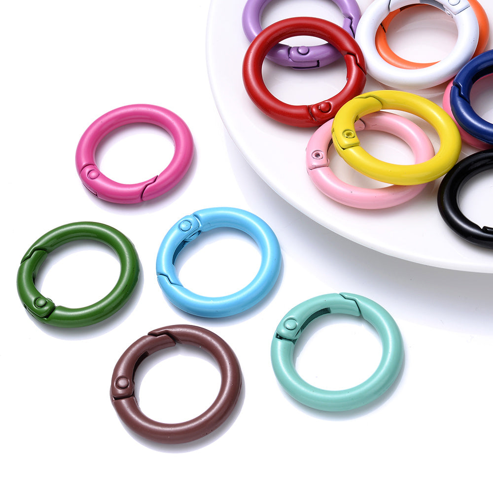 5pcs O Ring Clasp Spring Gate Lobster Clasp DIY Carabiner Keychain Bag Clips