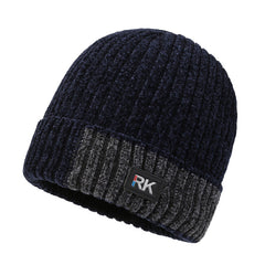 Mens Woolen Hat Thick Knitted Ear Mufflers Outdoor Hat