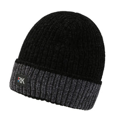 Mens Woolen Hat Thick Knitted Ear Mufflers Outdoor Hat