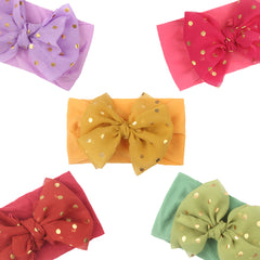 Baby Girls Headbands Polka Dots Bows Elastics Hairbands Head Wrap Headwear