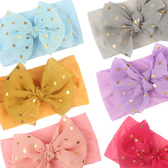 Baby Girls Headbands Polka Dots Bows Elastics Hairbands Head Wrap Headwear