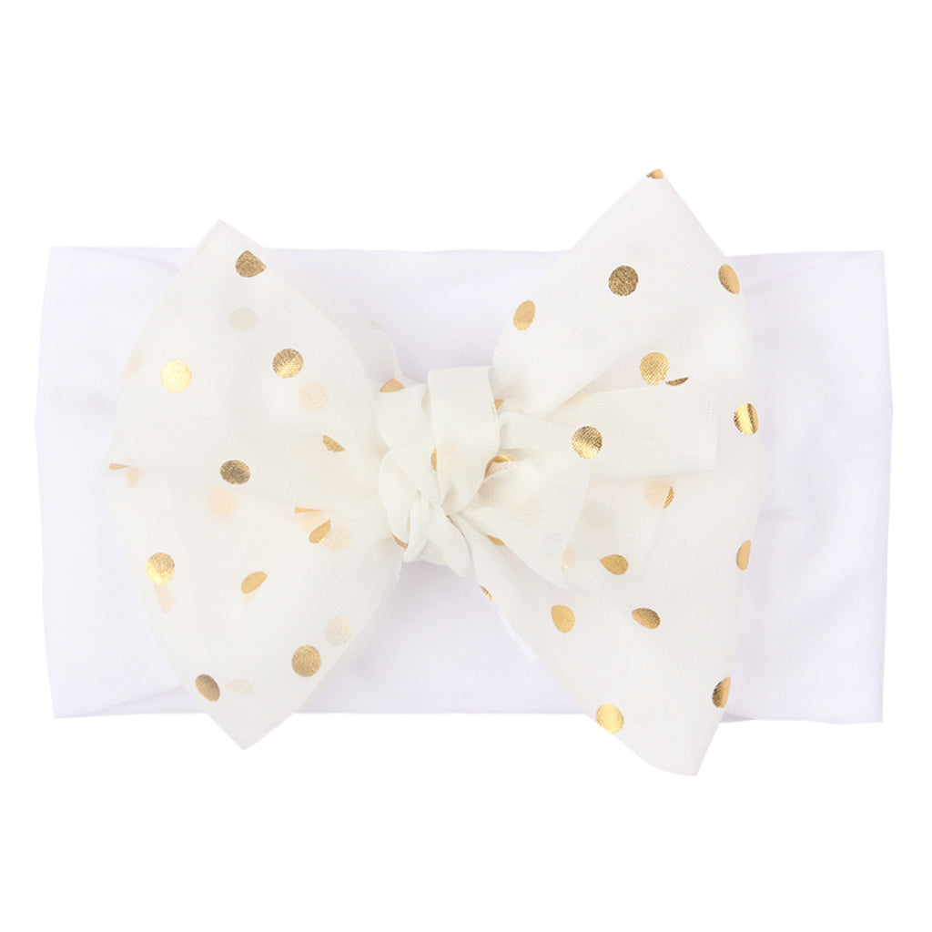 Baby Girls Headbands Polka Dots Bows Elastics Hairbands Head Wrap Headwear