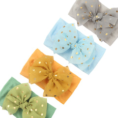 Baby Girls Headbands Polka Dots Bows Elastics Hairbands Head Wrap Headwear