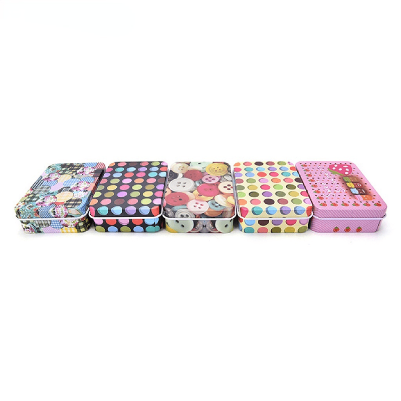 Mini Tin Metal Container Stylish Storage Box Jewelry Cards Coins