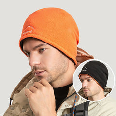 Men's Reversible Winter Beanie Cap Polar Fleece Hat