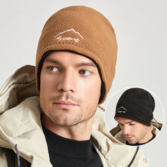 Men's Reversible Winter Beanie Cap Polar Fleece Hat