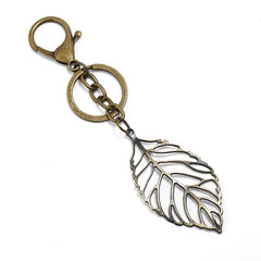 Alloy Leaf Glasses Feather Key Chain Creative Small Gift Bag Pendant