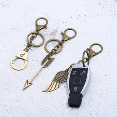 Alloy Leaf Glasses Feather Key Chain Creative Small Gift Bag Pendant