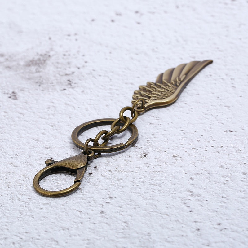 Alloy Leaf Glasses Feather Key Chain Creative Small Gift Bag Pendant