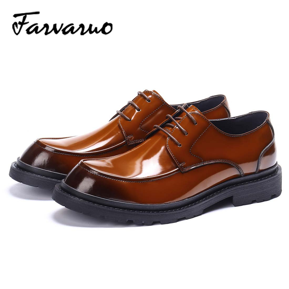 FARVARWO Leather Derby Dress Shoes for Men
