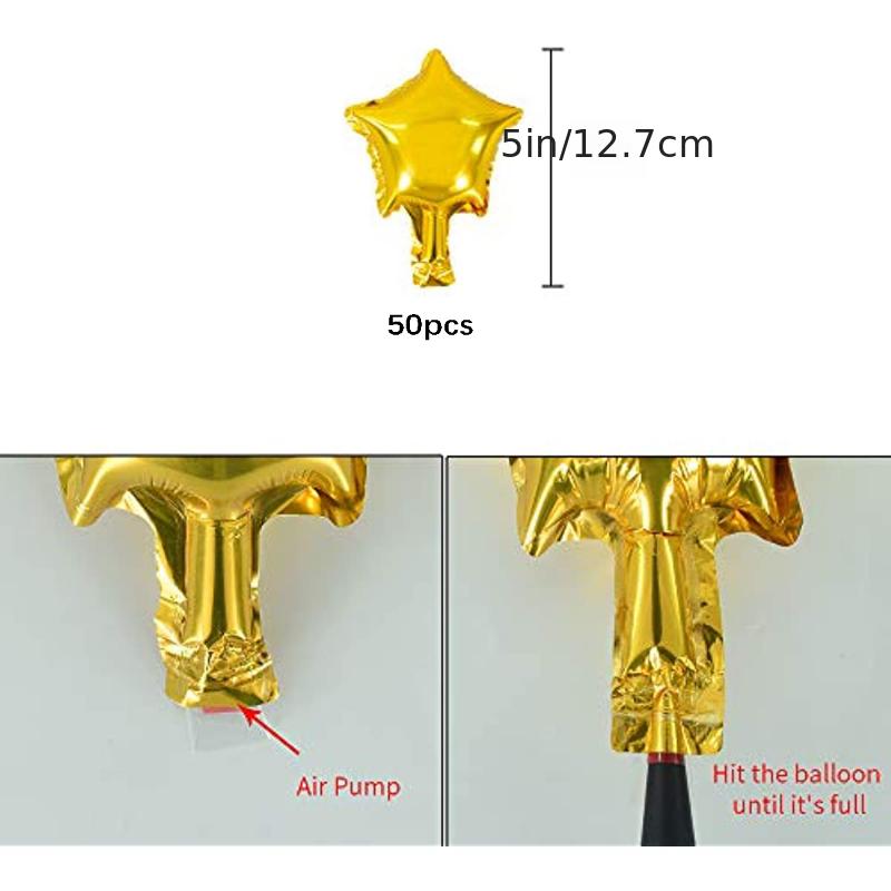 50pcs Golden Star Balloons for Baby Christening Gender Reveal Wedding Parties