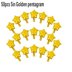 50pcs Golden Star Balloons for Baby Christening Gender Reveal Wedding Parties