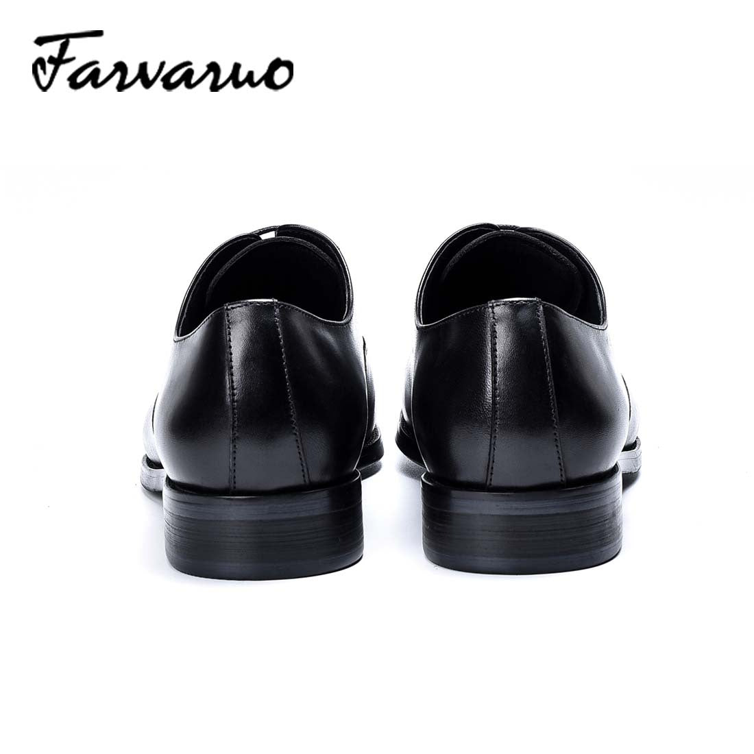 FARVARWO Men's Leather Cap Toe Oxford Dress Shoes
