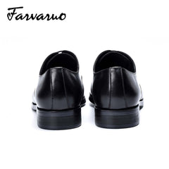 FARVARWO Men's Leather Cap Toe Oxford Dress Shoes