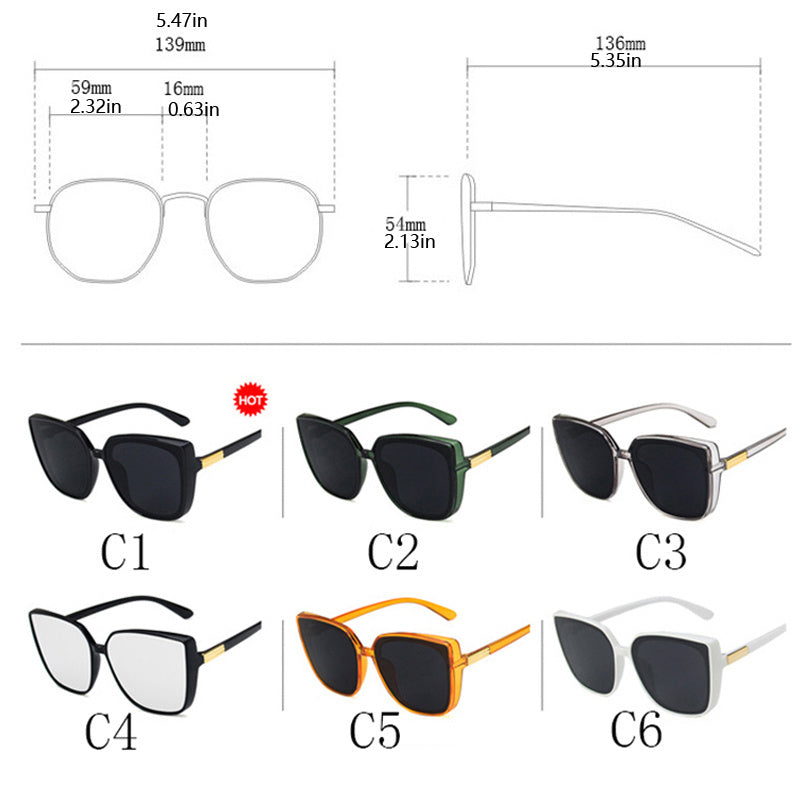 Men's Cat Eye Sunglasses UV Resistant for Outdoor Activities