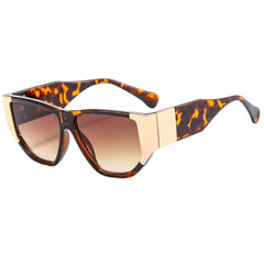 Personality Thick Frame Metal Visor Sunglasses