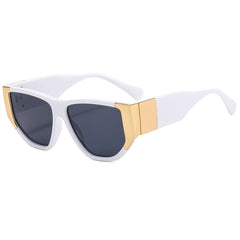 Personality Thick Frame Metal Visor Sunglasses