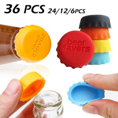 6pcs Reusable Silicone Bottle Fresh Keeping Cap Sealed Leakproof Beverage Bottle