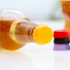 6pcs Reusable Silicone Bottle Fresh Keeping Cap Sealed Leakproof Beverage Bottle