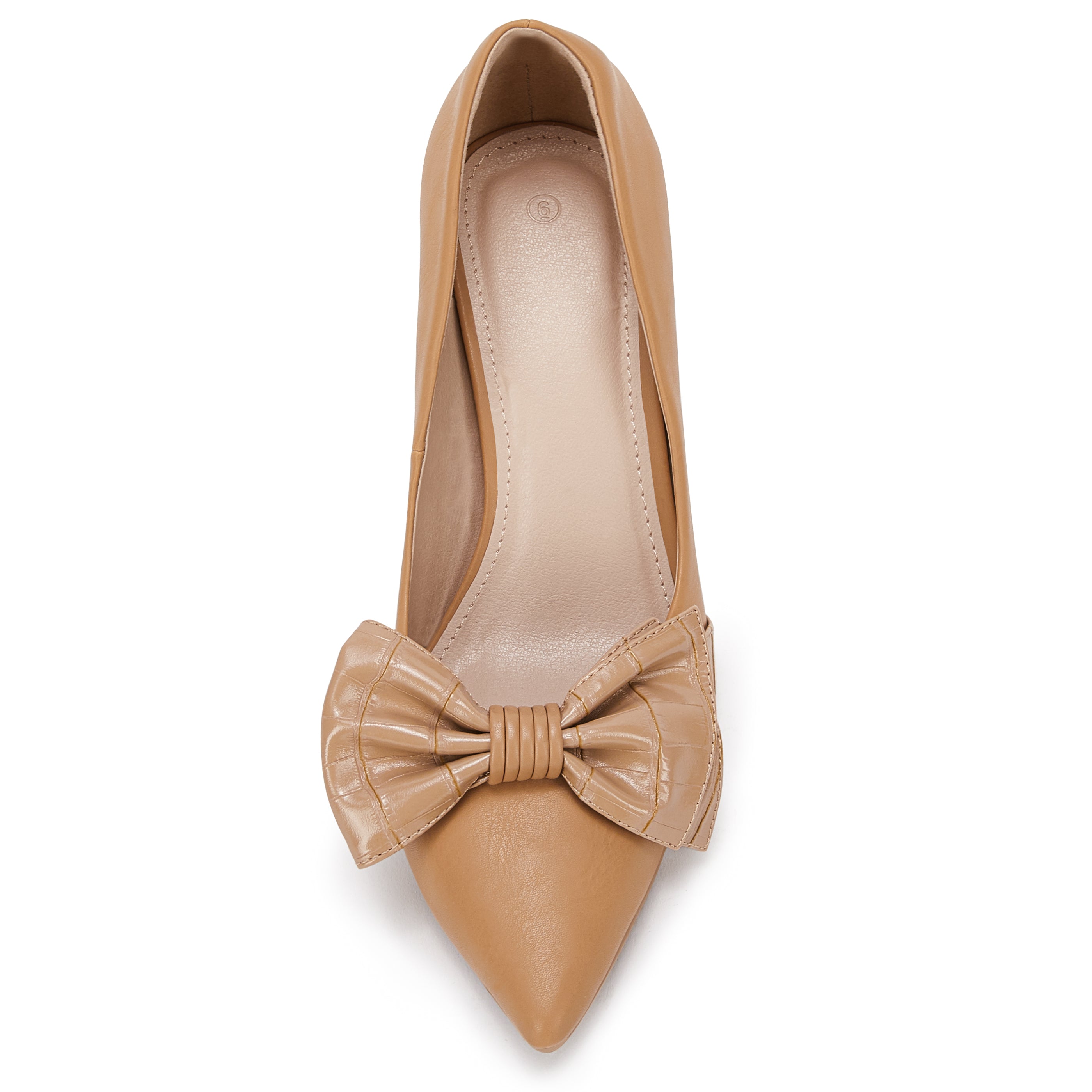 Womens Pointed Toe Bow Tie Pumps Solid Closed Toe Slip On High Heels