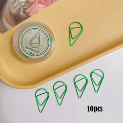 10pcs Metal Water Drop Paper Clip Stationery Office Supplies Bookmark Pin Clip