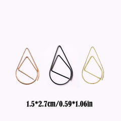 10pcs Metal Water Drop Paper Clip Stationery Office Supplies Bookmark Pin Clip