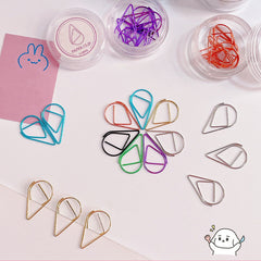 10pcs Metal Water Drop Paper Clip Stationery Office Supplies Bookmark Pin Clip