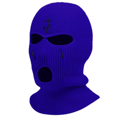 Cross Embroidery Ski Mask Balaclava Hat Knit Beanie