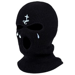 Cross Embroidery Ski Mask Balaclava Hat Knit Beanie