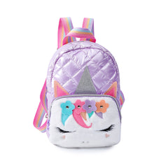 Quilted Unicorn Cartoon Plush Backpack for Girls
