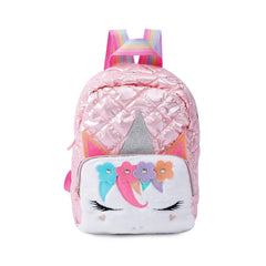 Quilted Unicorn Cartoon Plush Backpack for Girls