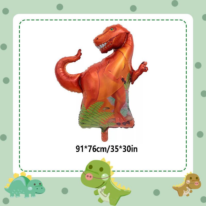 35" Red T-Rex Balloon Birthday Decoration