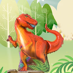 35" Red T-Rex Balloon Birthday Decoration