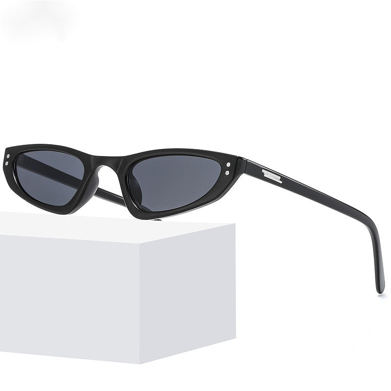 Vintage Rectangle Sunglasses 80s Thin Frame Small Glasses