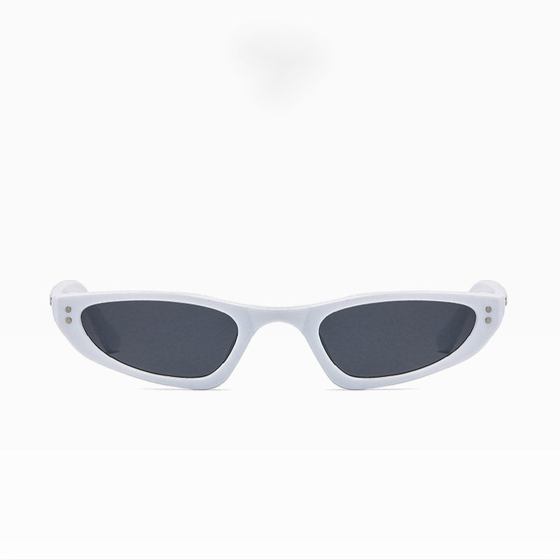 Vintage Rectangle Sunglasses 80s Thin Frame Small Glasses