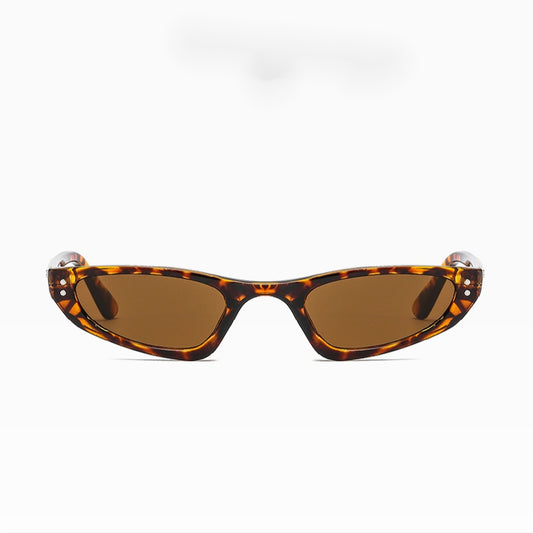 Vintage Rectangle Sunglasses 80s Thin Frame Small Glasses