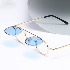 Punk Small Frame Flip Sunglasses Retro Street Shooting UV Protection Glasses