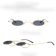 Punk Small Frame Flip Sunglasses Retro Street Shooting UV Protection Glasses