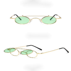 Punk Small Frame Flip Sunglasses Retro Street Shooting UV Protection Glasses