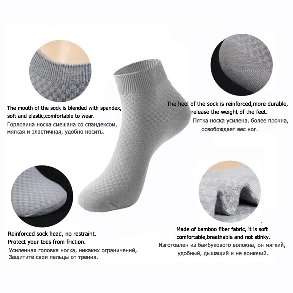 5 Pairs Checkered Compression Sports Ankle Socks for Men